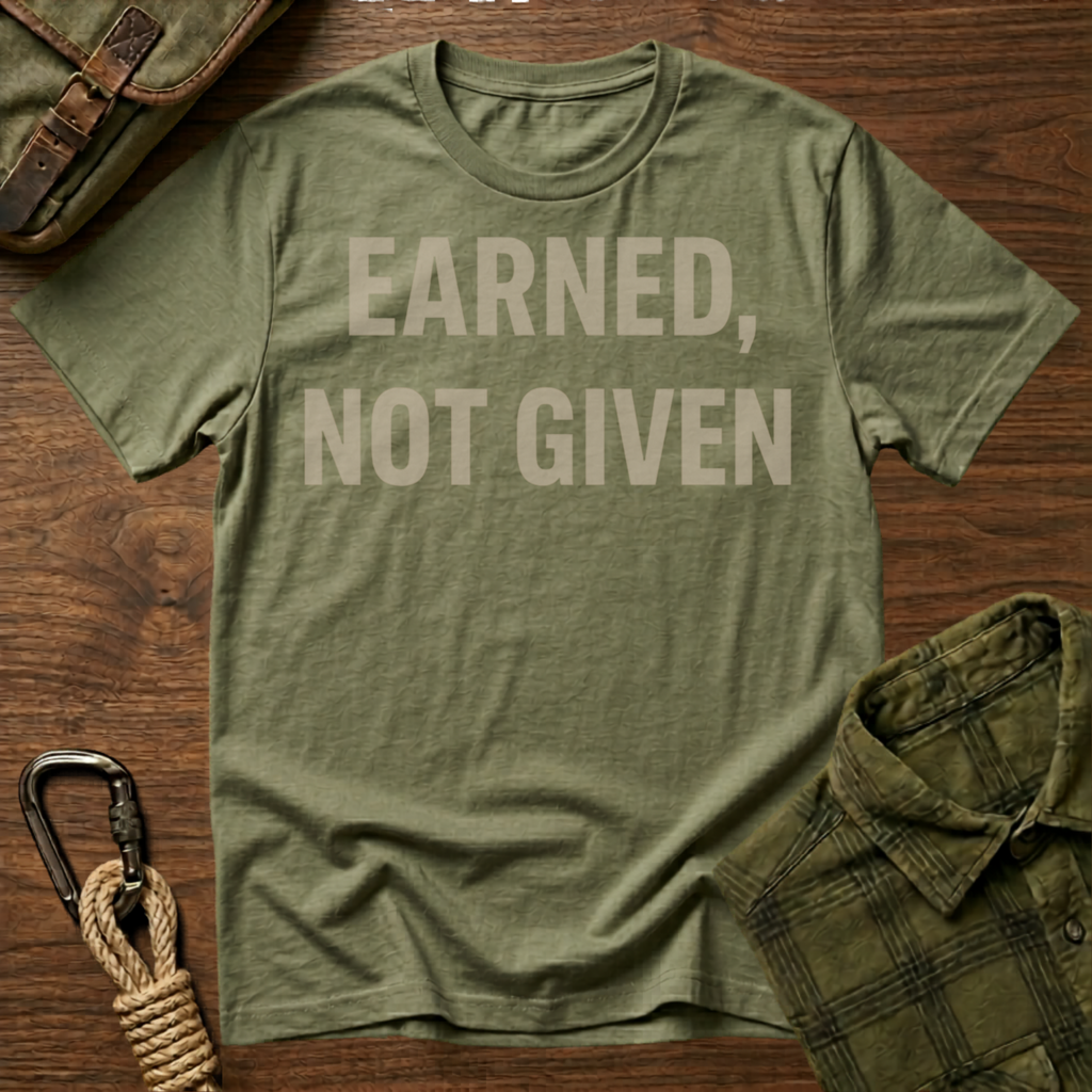 Earned, Not Given Motivational T-Shirt